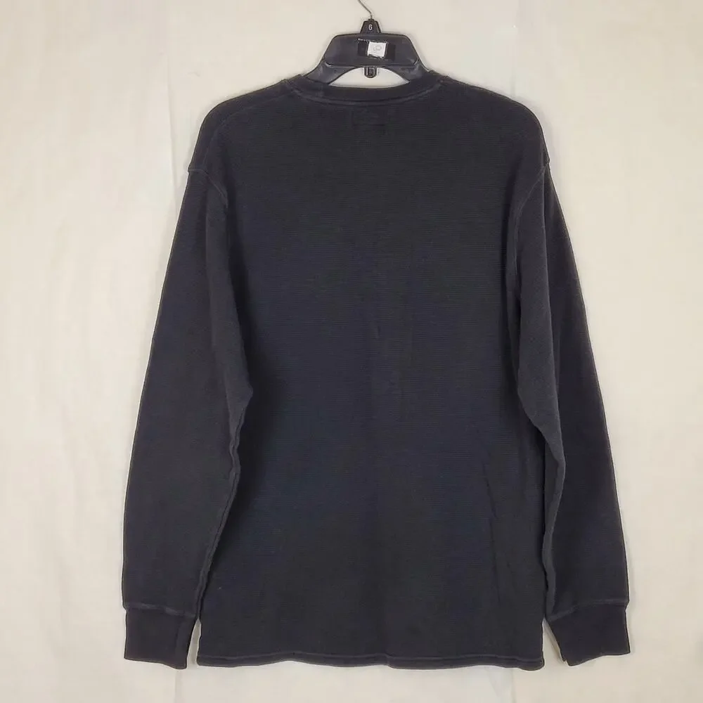 Polo Ralph Lauren black waffle knit thermal shirt Size XL Casual Preppy Minimal